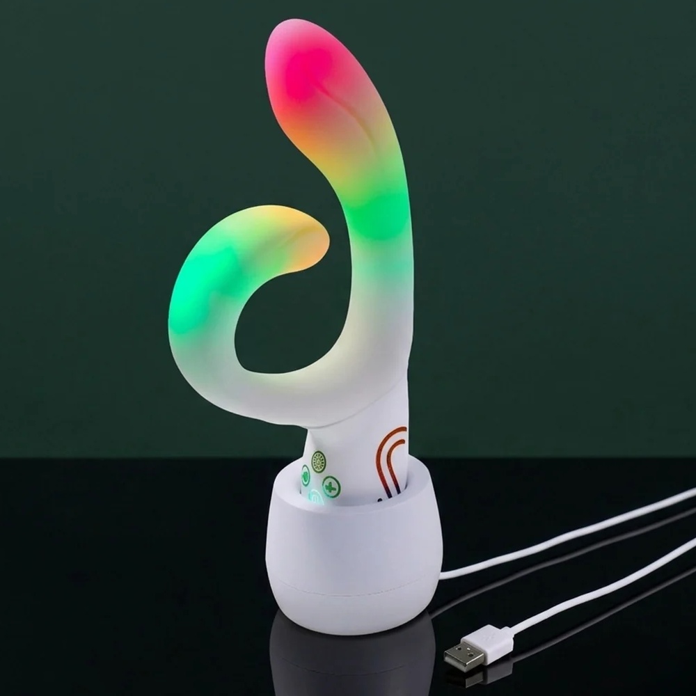 Вибратор-кролик Paradise The Rabbit с LED-подсветкой, с приложением, белый, 21.6 х 3.8 см фото №8 — секс игрушки: Украина, NO TABOO