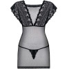 Сексуальная черная сорочка с кружевным лифом L/XL, фото №4 — секс шоп Украина, NO TABOO