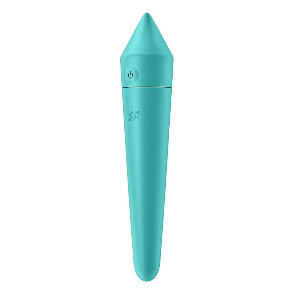 Вибропуля силиконовая Satisfyer Ultra Power Bullet 8 с приложением, бирюзовая, 14 х 2.7 см фото №3 — секс игрушки: Украина, NO TABOO