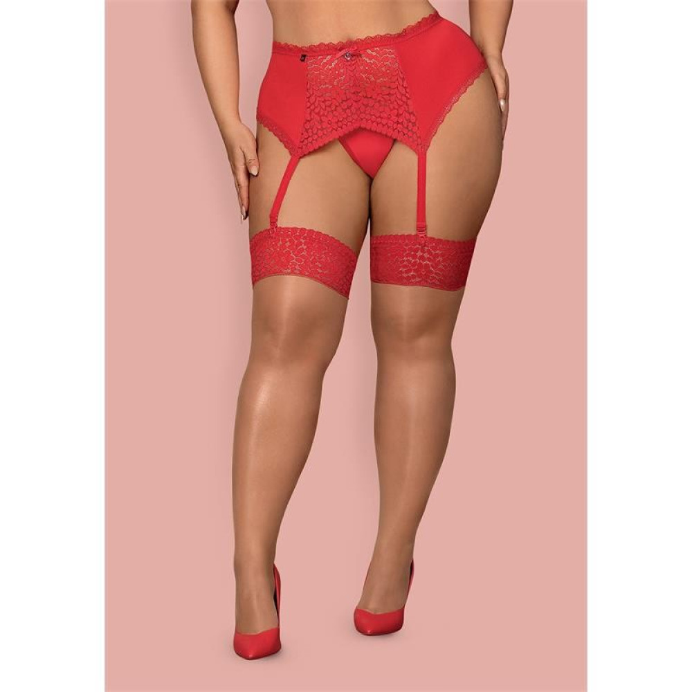 Чулки Jolierose stockings red XXL, фото №3 — секс шоп Украина, NO TABOO