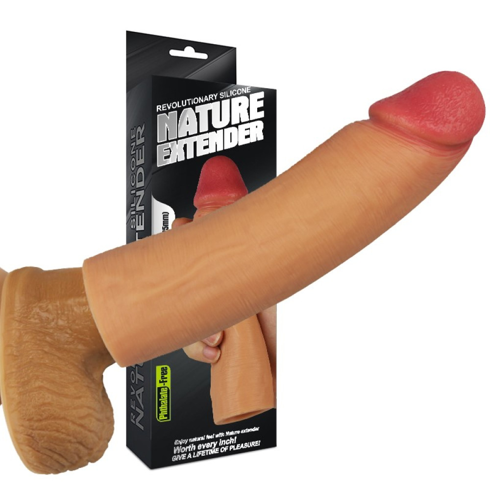 Насадка на пенис реалистичная Lovetoy бежевая, 16.5 х 4 см фото №6 — секс игрушки: Украина, NO TABOO