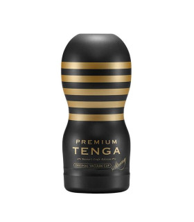 Мастурбатор Tenga Premium с вакуумной стимуляцией черный, 14.7 см х 4.5 см - No Taboo