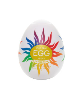 Мастурбатор с внутренним рельефом Tenga Egg Shiny Pride белый, 6.1 см х 4.9 см - No Taboo