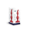 Анальная пробка волнистая из силикона красная, 12.5 см х 3 см (43217)