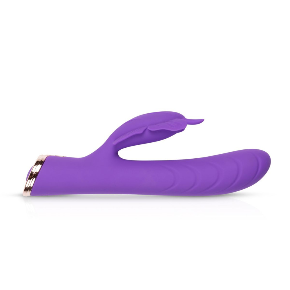 Вибратор-бабочка с клиторальным отростком EasyToys фиолетовый, 20.5 см х 3.5 см фото №2 — секс игрушки: Украина, NO TABOO