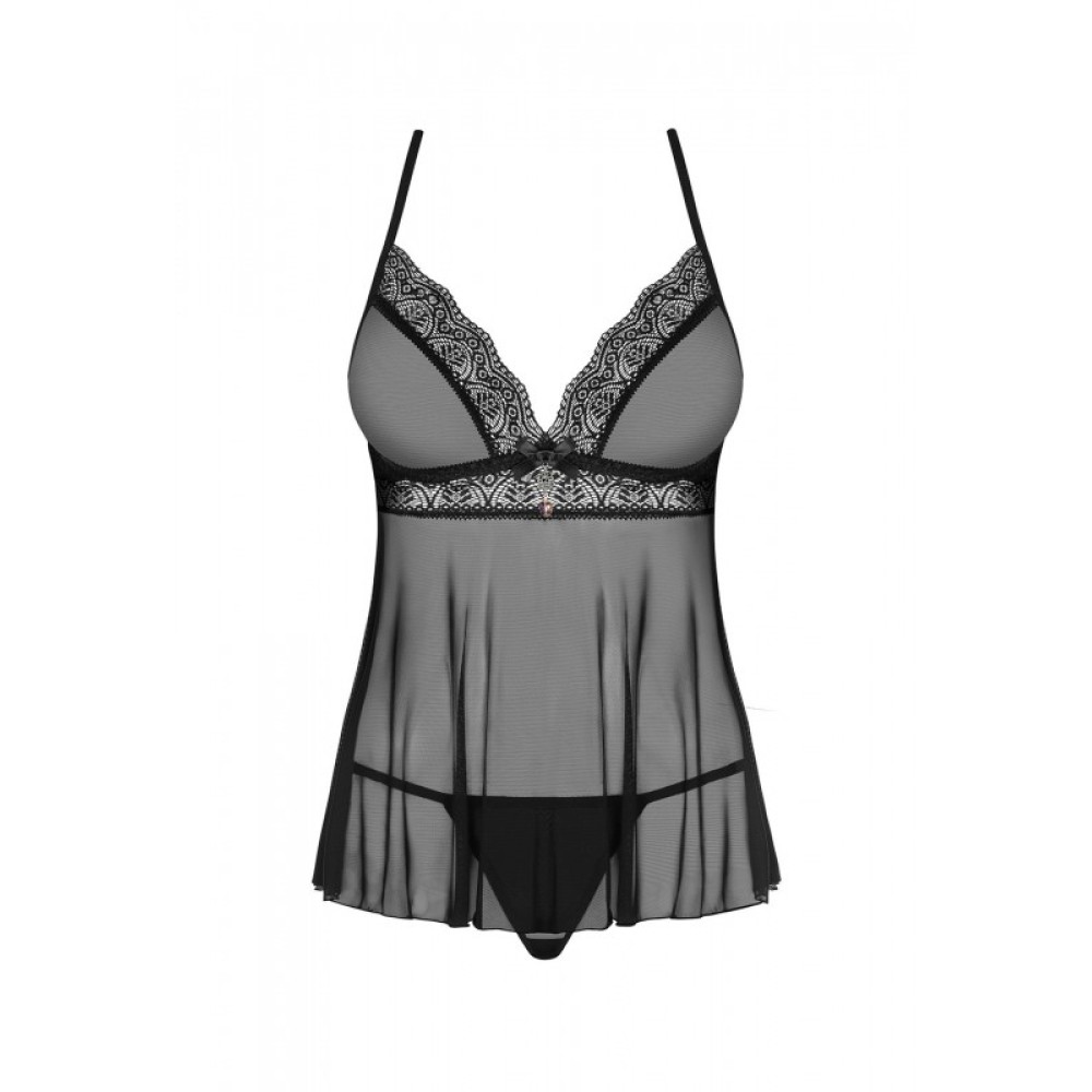 Эротическая черная сорочка Babydoll L/XL, фото №5 — секс шоп Украина, NO TABOO