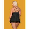 Красивая черная сорочка с кружевом большого размера Babydoll XXL, фото №4 — секс шоп Украина, NO TABOO