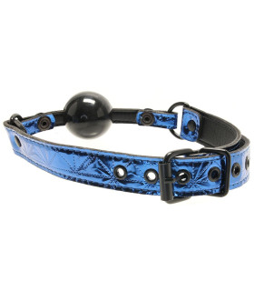 Кляп с двумя шариками, силикон и ABS-пластик, Whipsmart, синий, 4 см и 3.8 см - No Taboo