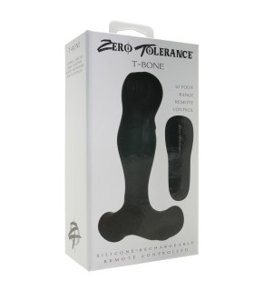 Массажер простаты с пультом, силикон, Zero Tolerance, черный, 12.8 см х 3.9 см - No Taboo