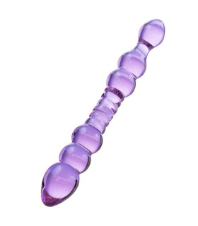 Фаллоимитатор двухсторонний стеклянный Sexus Glass фиолетовый, 22 см х 2.5 см - No Taboo