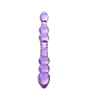 Фаллоимитатор двухсторонний стеклянный Sexus Glass фиолетовый, 22 см х 2.5 см - No Taboo