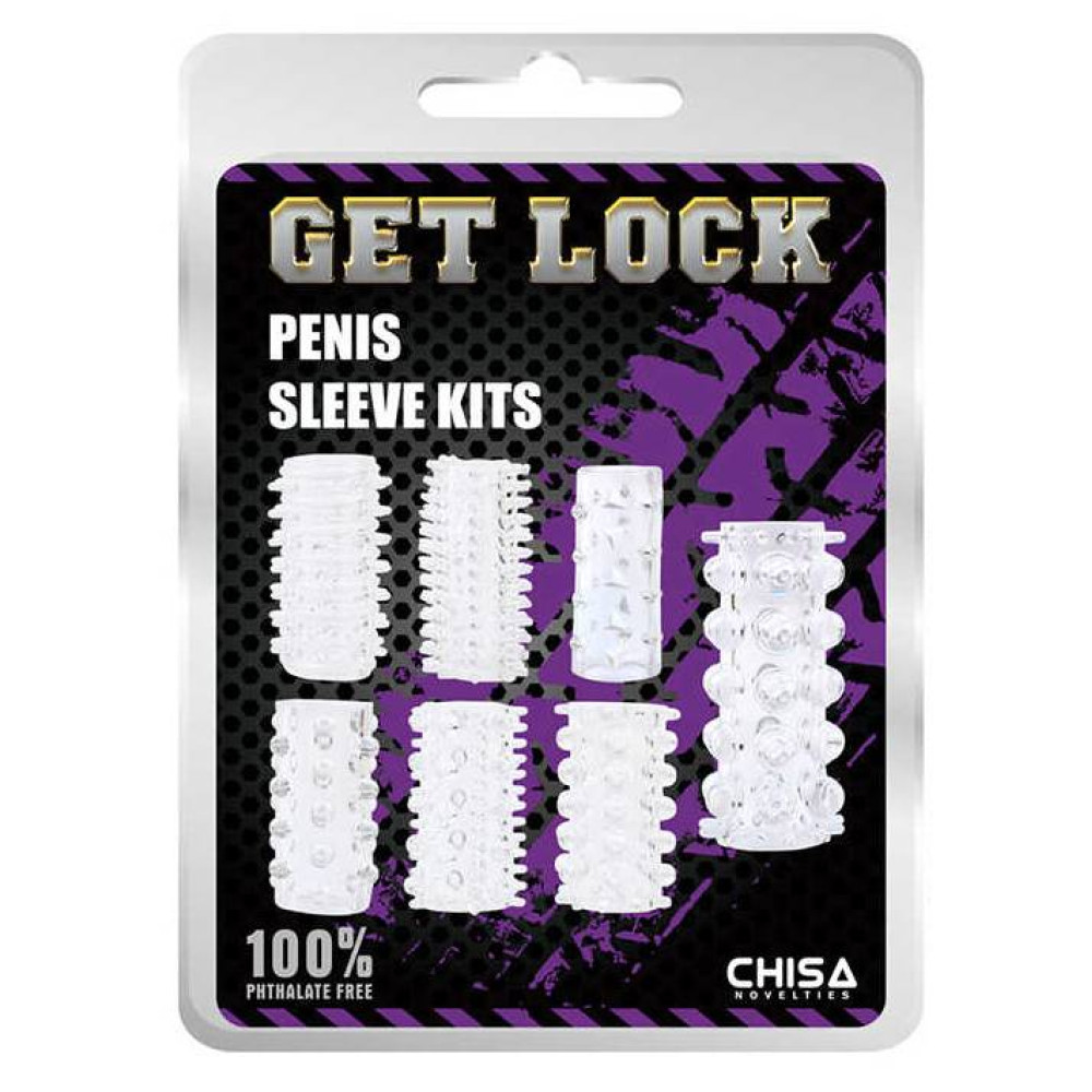 Набор насадок Gen Lock Chisa, прозрачного цвета, 7шт фото №2 — секс игрушки: Украина, NO TABOO