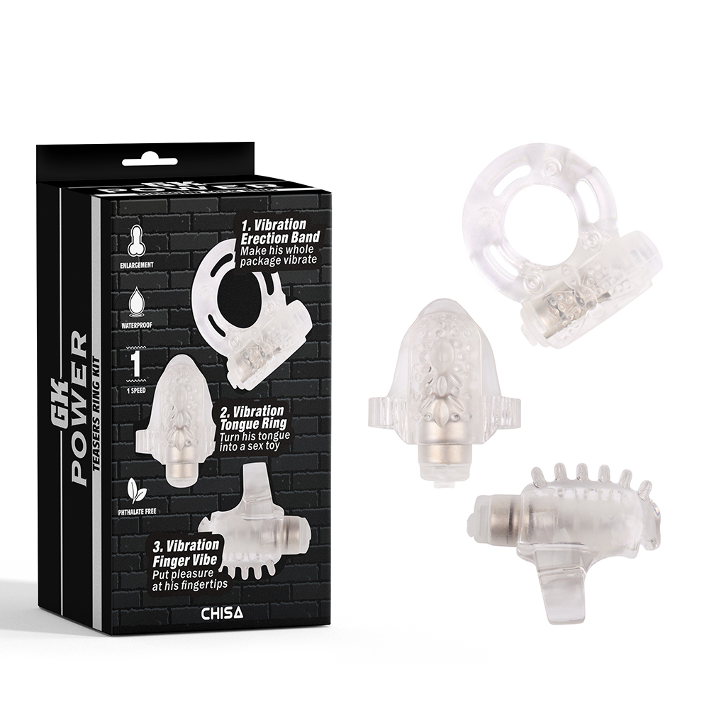 Набор колец язык, палец, член Chisa Clear фото №0 — секс игрушки: Украина, NO TABOO
