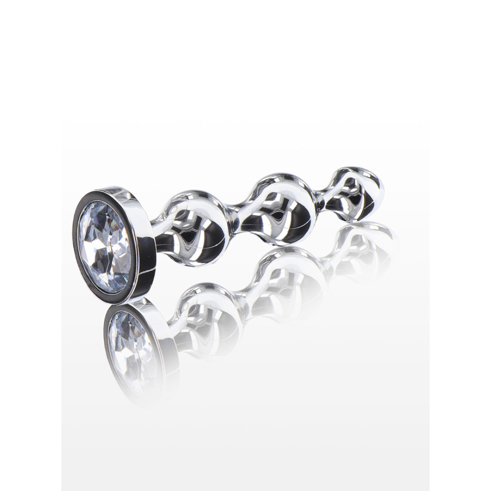 Анальная елочка S металлическая со стразами ToyJoy Anal Play Diamond Star Beads серебрянная, 10.5 см х 2.5 см фото №3 — секс игрушки: Украина, NO TABOO