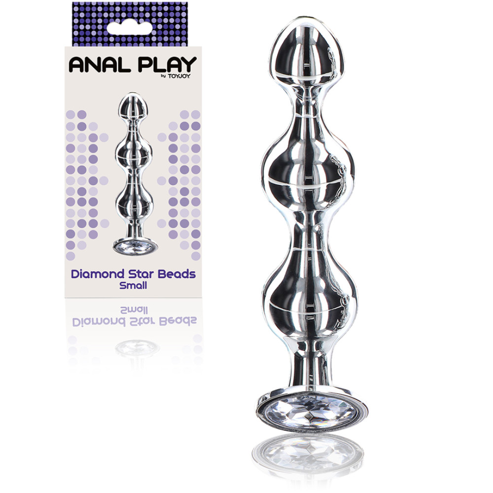 Анальная елочка S металлическая со стразами ToyJoy Anal Play Diamond Star Beads серебрянная, 10.5 см х 2.5 см фото №2 — секс игрушки: Украина, NO TABOO