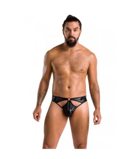  Мужские секси стринги Passion Men Paul , L/XL, мокрый эффект, черные - No Taboo