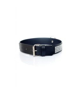 Ошейник Fetish Boss Series Collar с серебряными камнями, 3 см - No Taboo