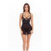 Прозрачный пеньюар с трусиками Bondage Strapping CHEMISE SET черный, S/M, фото №1 — секс шоп Украина, NO TABOO