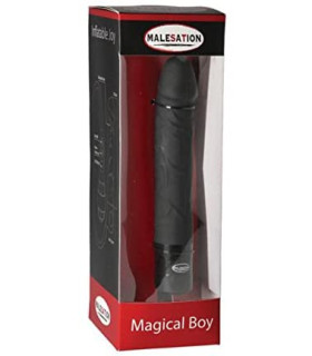 Надувной силиконовый вибратор черный Magical Boy - No Taboo