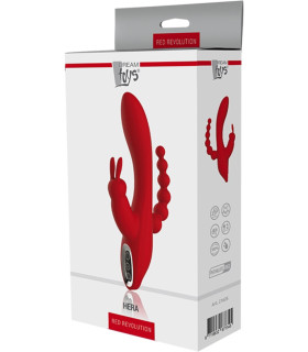 Вибратор-кролик с анальной стимуляцией Dream Toys красный, 21 х 3.5 см - No Taboo
