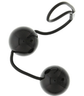 Черные вагинальные шарики на мягкой сцепке Perfect balls - No Taboo