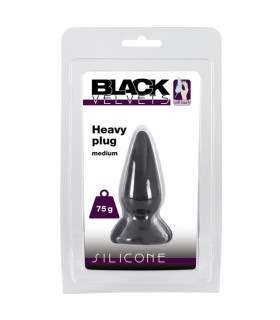 Анальная пробка черная Medium Velvets Heavy - No Taboo