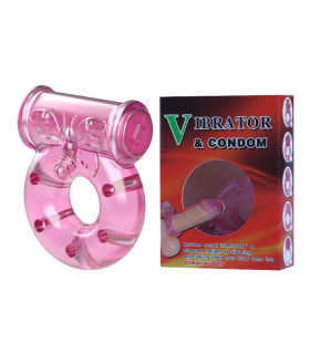 Эрекционное кольцо Vibro Ring розовое с вибрацией - No Taboo