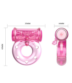 Эрекционное кольцо Vibro Ring розовое с вибрацией - No Taboo