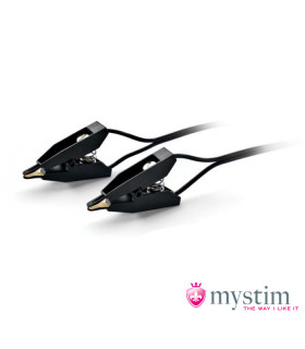 Зажимы для сосков с электростимуляцией Mystim, черные, 4 см - No Taboo