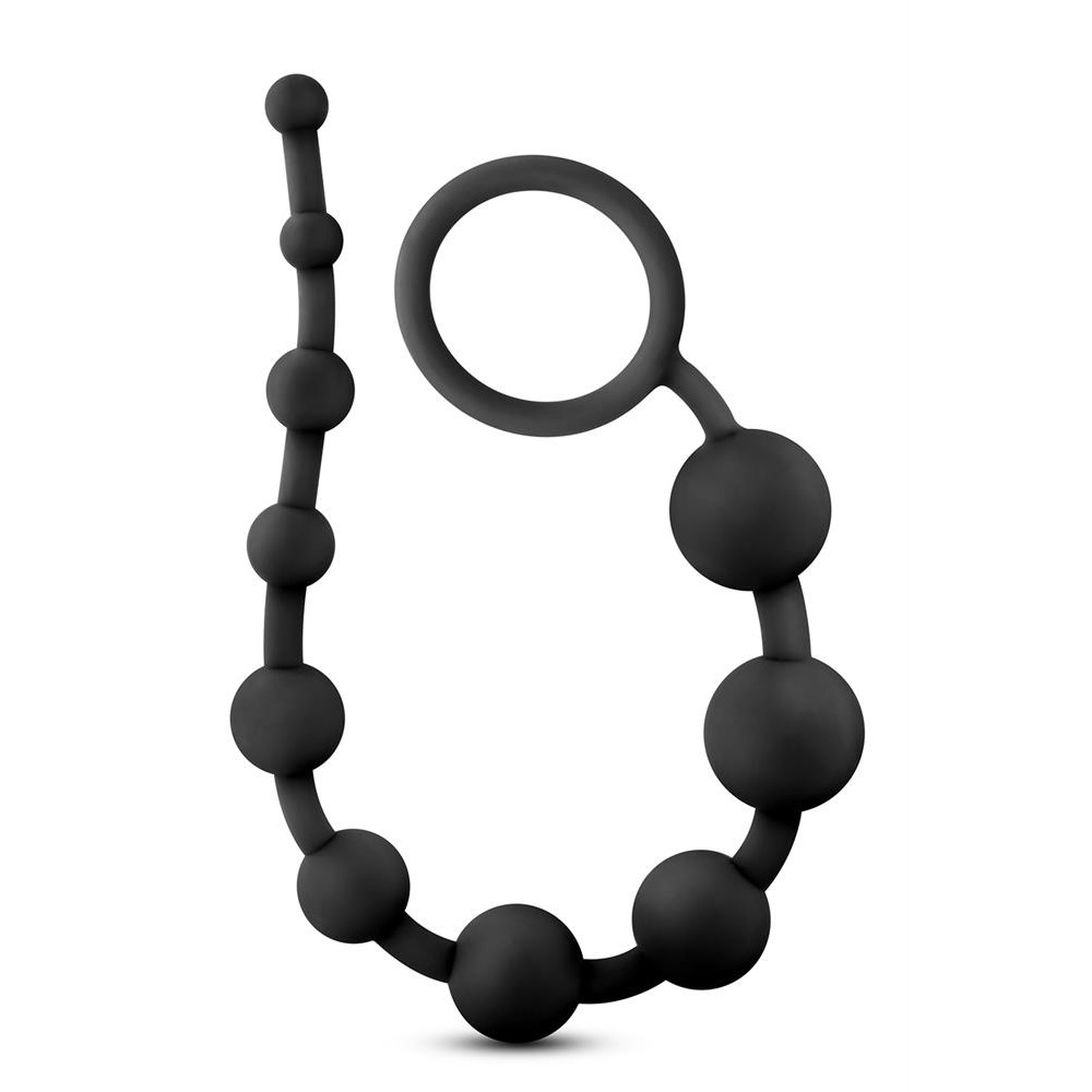 Анальные бусы Blush с кольцом, черные, 31.8 х 2 см фото №0 — секс игрушки: Украина, NO TABOO