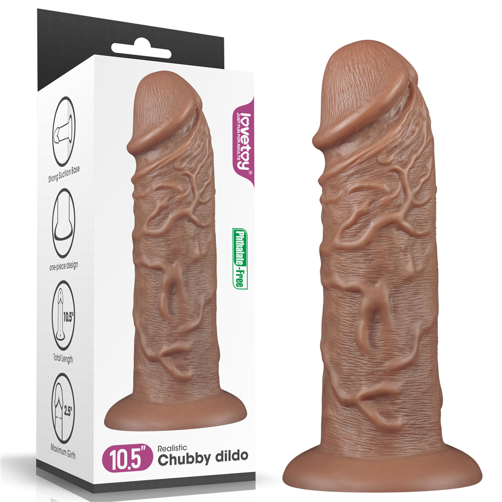 Фаллоимитатор реалистичный гигантский с присоской Lovetoy коричневый, 26.6 х 6.4 см фото №0 — секс игрушки: Украина, NO TABOO