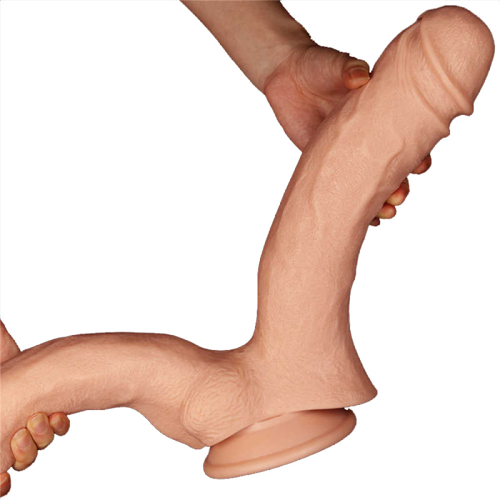 Фаллоимитатор двойной гигант на присоске Lovetoy реалистичный, бежевый, 33 х 6.8 см фото №4 — секс игрушки: Украина, NO TABOO