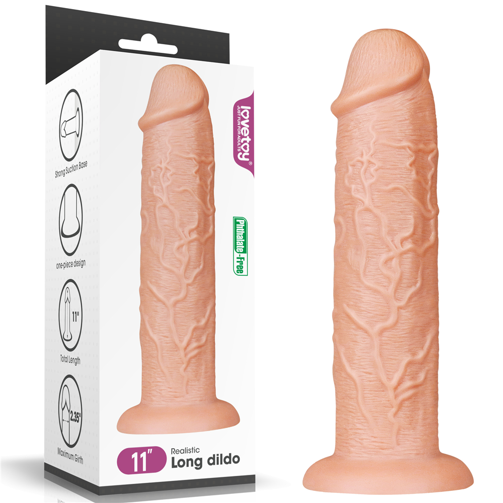 Фаллоимитатор гигантский реалистичный Lovetoy на присоске, бежевый, 28 х 6 см фото №0 — секс игрушки: Украина, NO TABOO