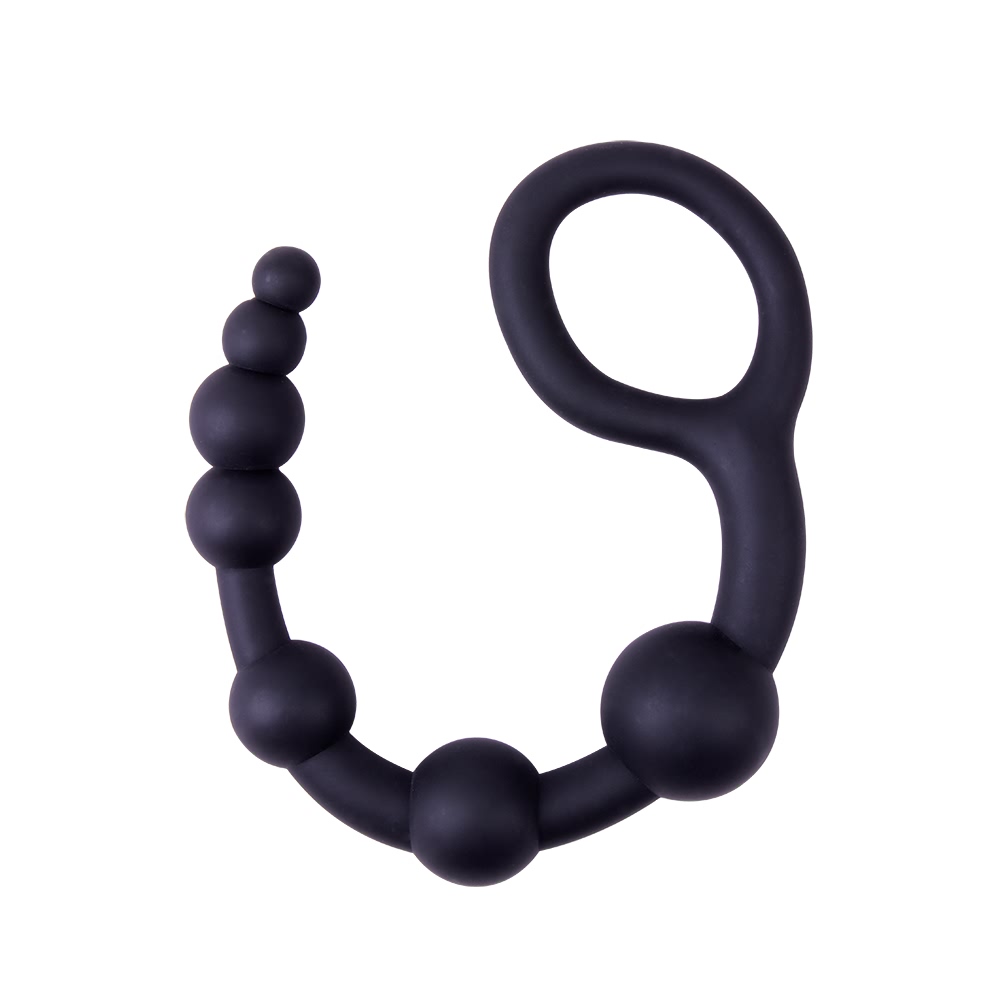 Анальный цепочка Chisa Power Boyfriend Beads с кольцом, чёрный, 40 х 2–4.5 см фото №2 — секс игрушки: Украина, NO TABOO