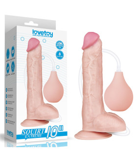 Фаллоимитатор реалистичный с семяизвержением Lovetoy на присоске, бежевый, 25.4 х 4.8 см - No Taboo