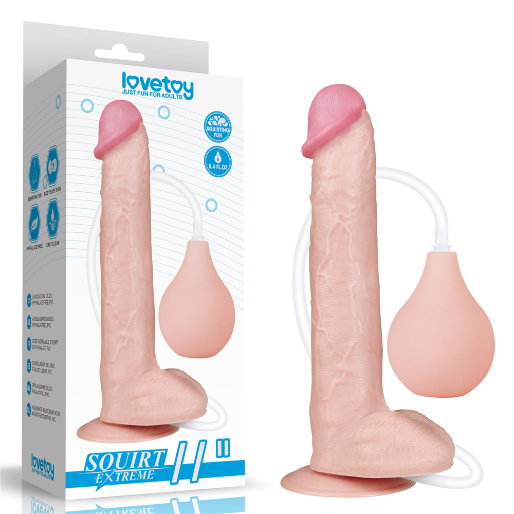 Фаллоимитатор с семяизвержением реалистичный, Lovetoy на присоске, бежевый, 28 х 4.8 см фото №0 — секс игрушки: Украина, NO TABOO