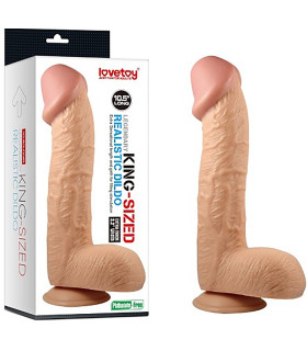 Фаллоимитатор большой реалистичный на присоске Lovetoy бежевый, 28 х 5.6 см - No Taboo