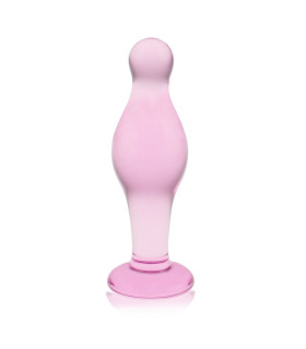 Анальна пробка Lovetoy скляна, рожева, 10 х 4 см - No Taboo