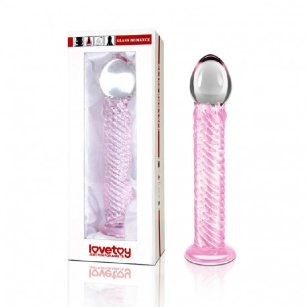 Фаллоимитатор рельефный Lovetoy стеклянный, прозрачно-розовый, 19 х 3.6 см фото №0 — секс игрушки: Украина, NO TABOO