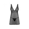 Сексуальная сорочка с кружевом Obsessive Sweetia Babydoll черная, S/M , фото №2 — секс шоп Украина, NO TABOO