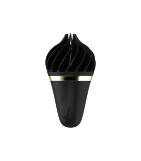 Вибратор для клитора с ротацией Satisfyer Sweet Treat в форме мороженого, черный, 10.5 х 5.6 см - No Taboo