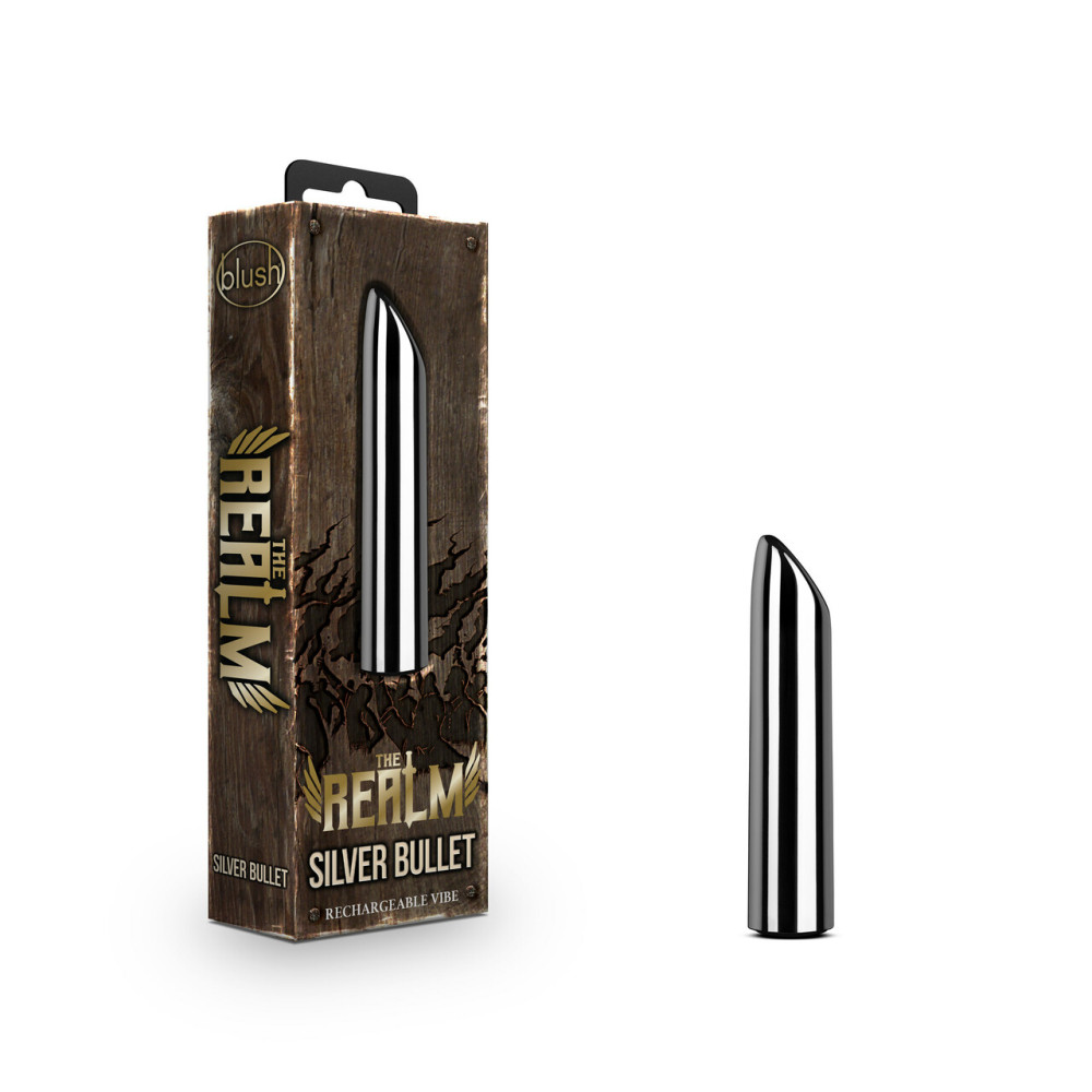 Вибропуля The Realm Rechargeable Bullet Silver, 10 х 2 см фото №0 — секс игрушки: Украина, NO TABOO