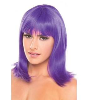 Парик с челкой Doll Wig, средней длины, фиолетовый - No Taboo