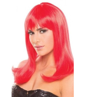 Парик с челкой Hollywood Wig, красный - No Taboo