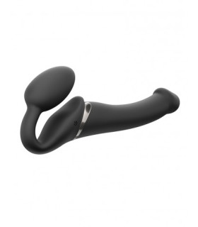 Безремневой страпон с вибрацией, черный, 18 х 3.3 см - No Taboo