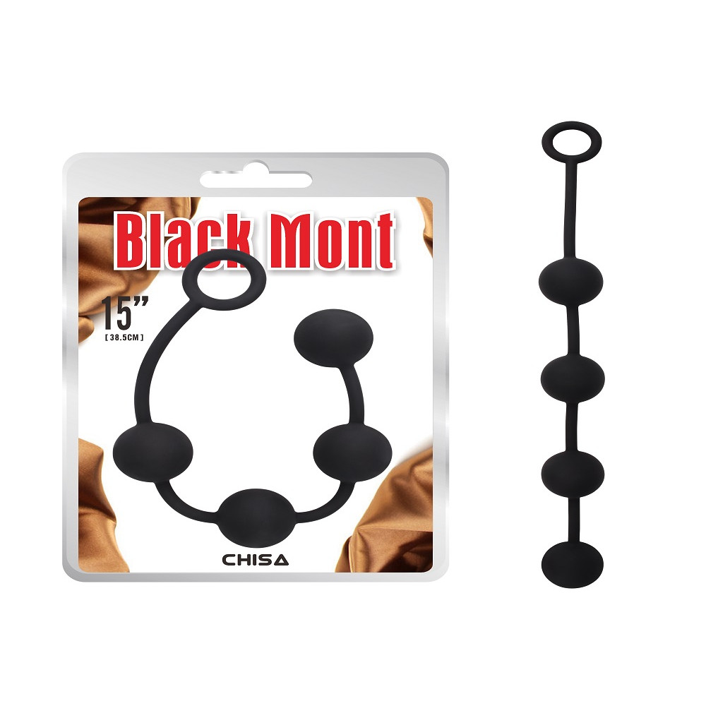 Анальные бусы Chisa Black Mont, M, черные, 38.5 х 3.7 см фото №0 — секс игрушки: Украина, NO TABOO