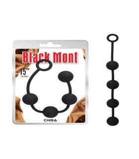 Анальные бусы Chisa Black Mont, M, черные, 38.5 х 3.7 см - No Taboo
