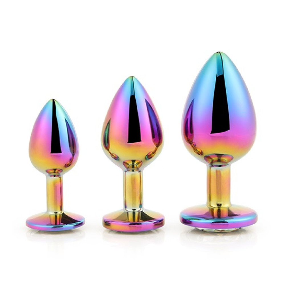 Набор анальных пробок Dreamtoys Multicolour со стразами, разноцветный, 3 шт фото №3 — секс игрушки: Украина, NO TABOO