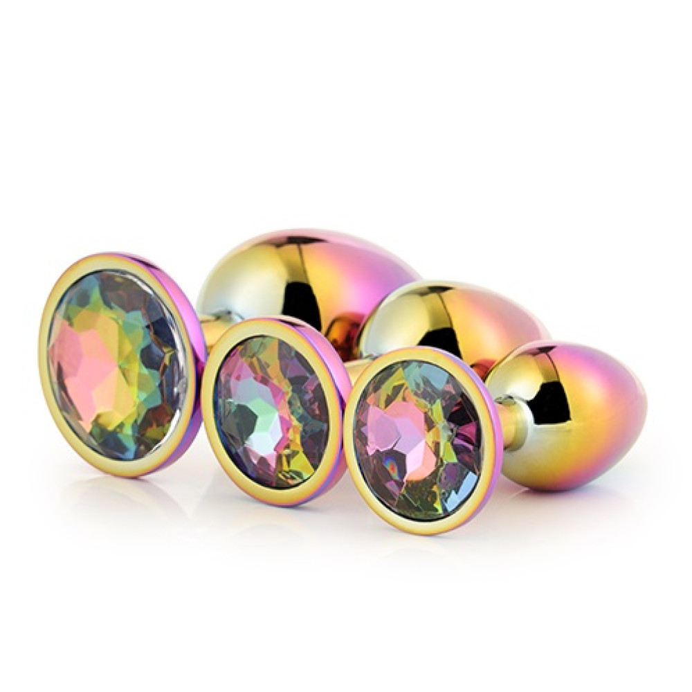 Набор анальных пробок Dreamtoys Multicolour со стразами, разноцветный, 3 шт фото №4 — секс игрушки: Украина, NO TABOO