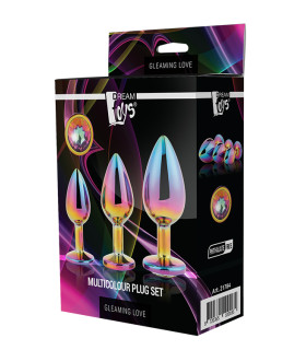 Набор анальных пробок Dreamtoys Multicolour со стразами, разноцветный, 3 шт - No Taboo